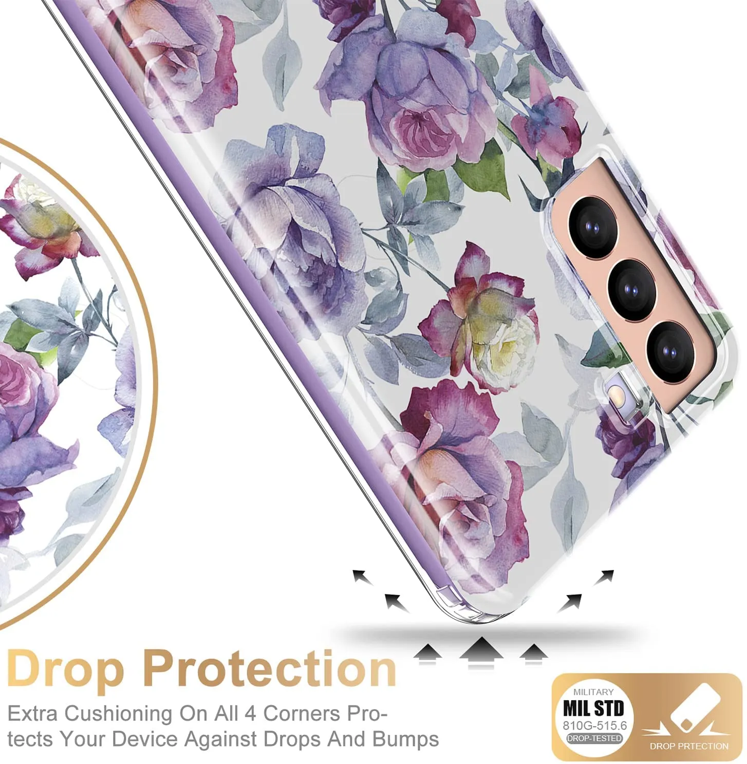 Galaxy S21 Plus Rugged Fashionable Cases for Women Girls