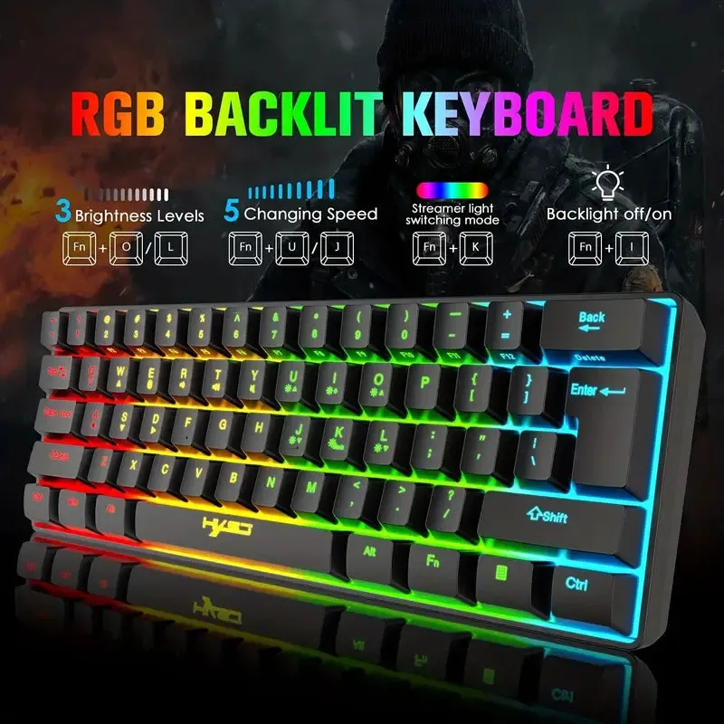 Gaming Mechanical Gaming Wireless Keyboard & Mouse BT 5.0/2.4G USB Dual-Mode