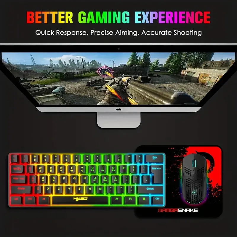 Gaming Mechanical Gaming Wireless Keyboard & Mouse BT 5.0/2.4G USB Dual-Mode