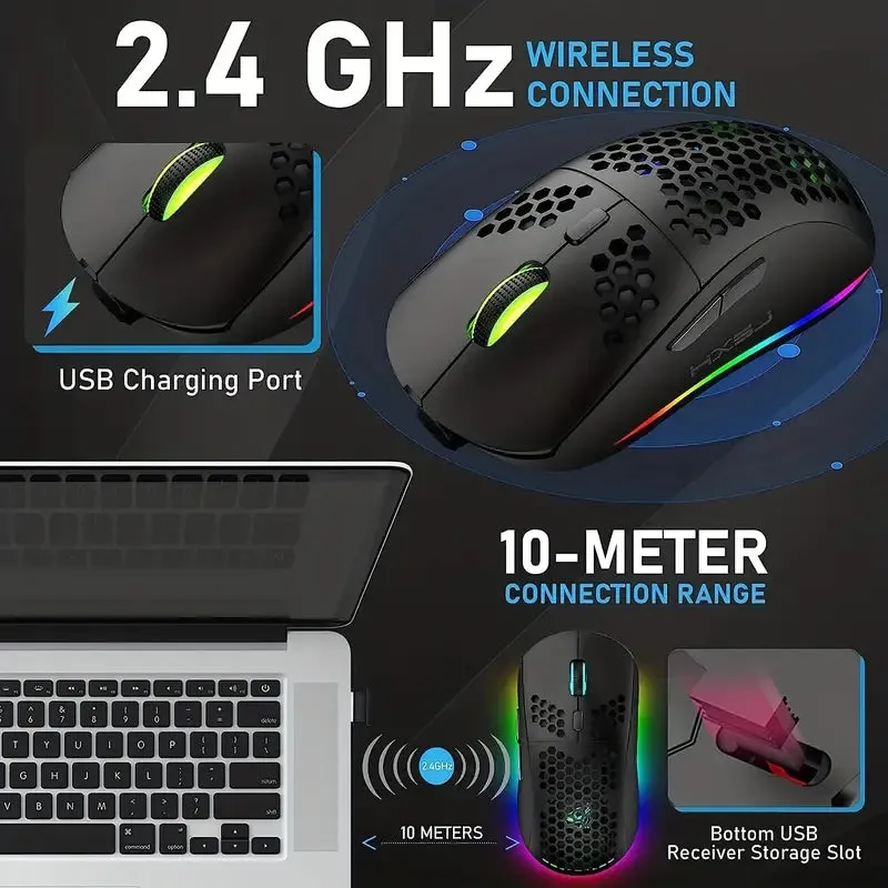 Gaming Mechanical Gaming Wireless Keyboard & Mouse BT 5.0/2.4G USB Dual-Mode