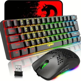 Gaming Mechanical Gaming Wireless Keyboard & Mouse BT 5.0/2.4G USB Dual-Mode