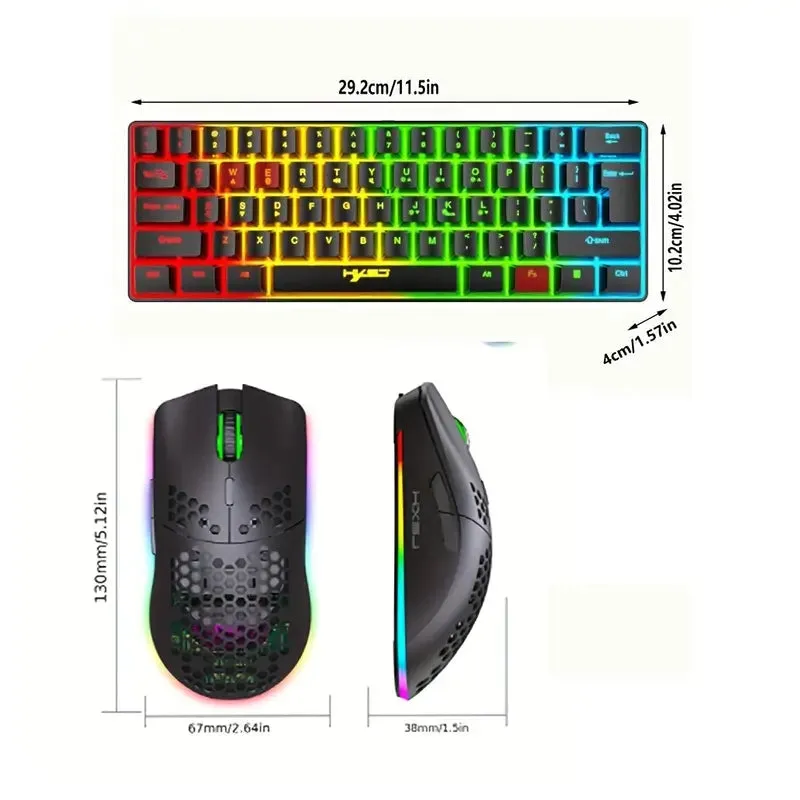 Gaming Mechanical Gaming Wireless Keyboard & Mouse BT 5.0/2.4G USB Dual-Mode