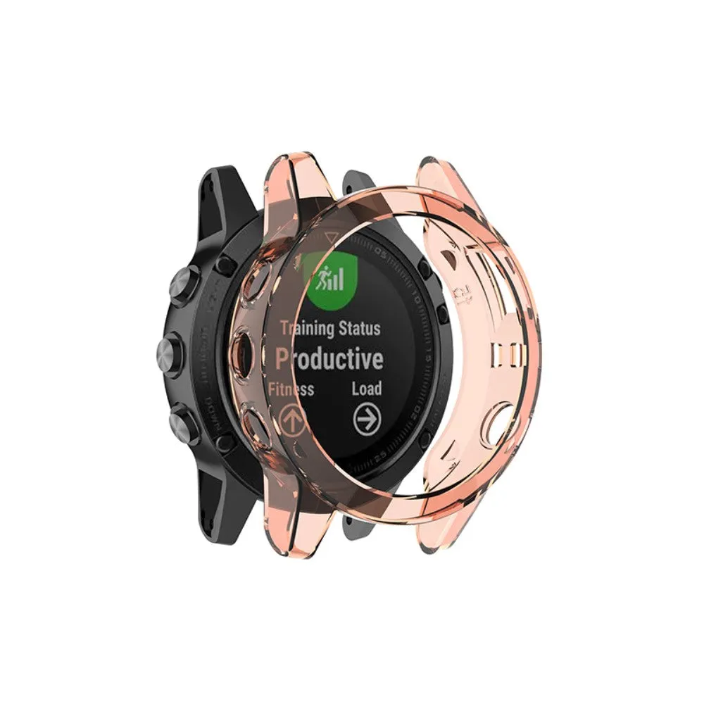 Garmin Fenix 5 / 5 Plus transparent cover - Transparent Pink