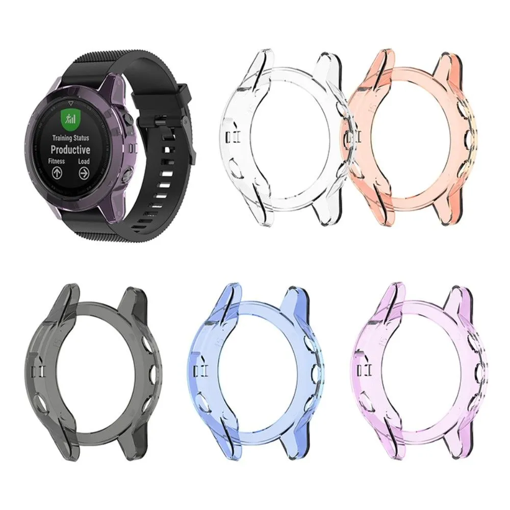 Garmin Fenix 5 / 5 Plus transparent cover - Transparent Pink