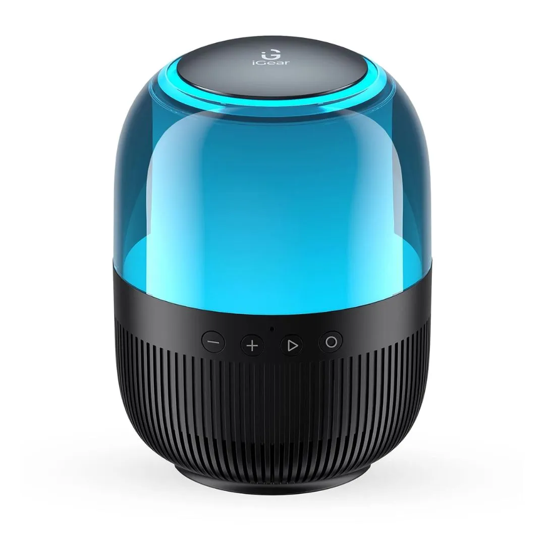 Gear Galaxy 10W Bluetooth Speaker with 360 Degree Surround Sound & Bass Radiator, 7 Color Lights, 4 Light Modes, 10hrs Playtime, TWS Mode, FM