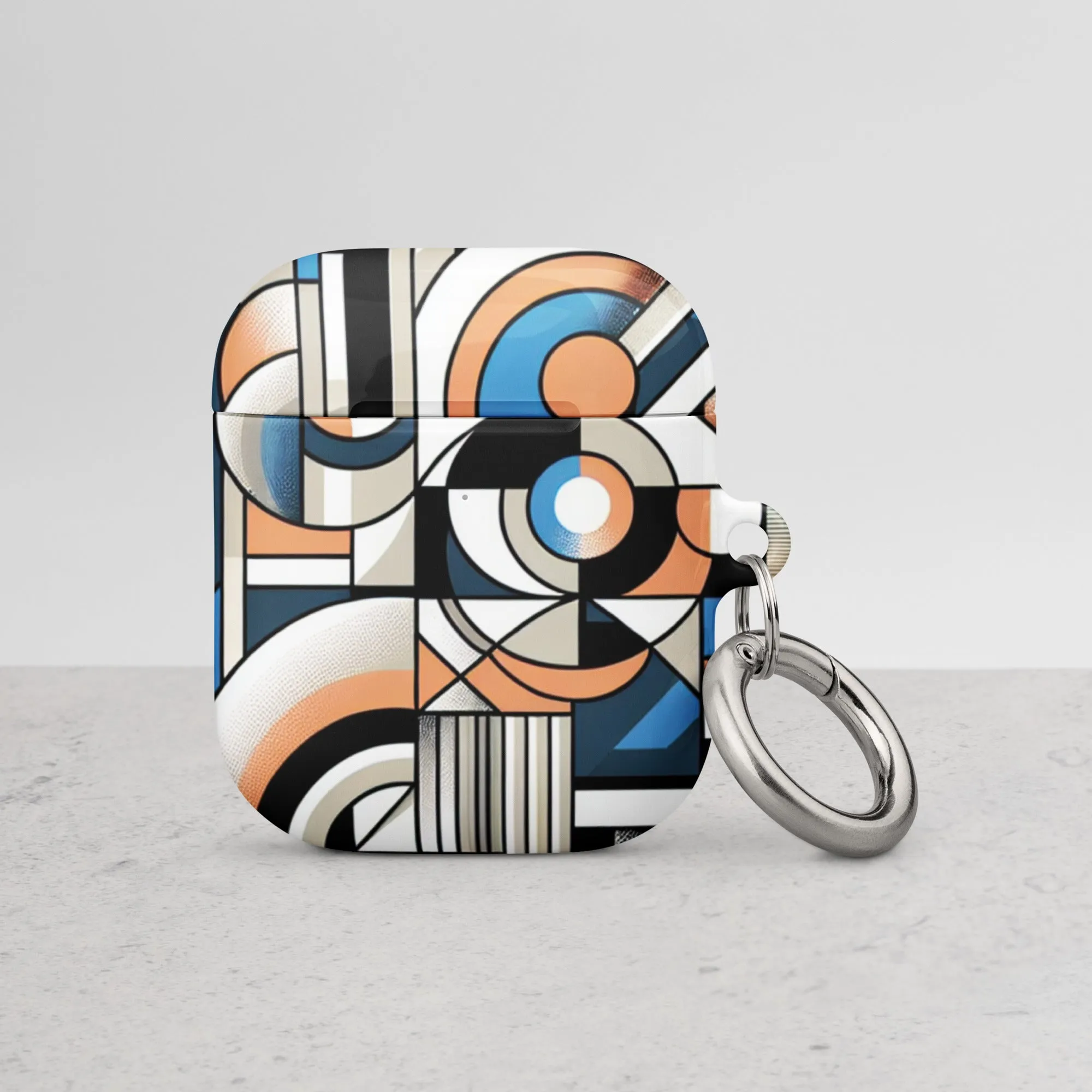 Geometric Art AirPods® Case | Impact-Resistant Polycarbonate | Metal Carabiner | Scratch & Drop Protection