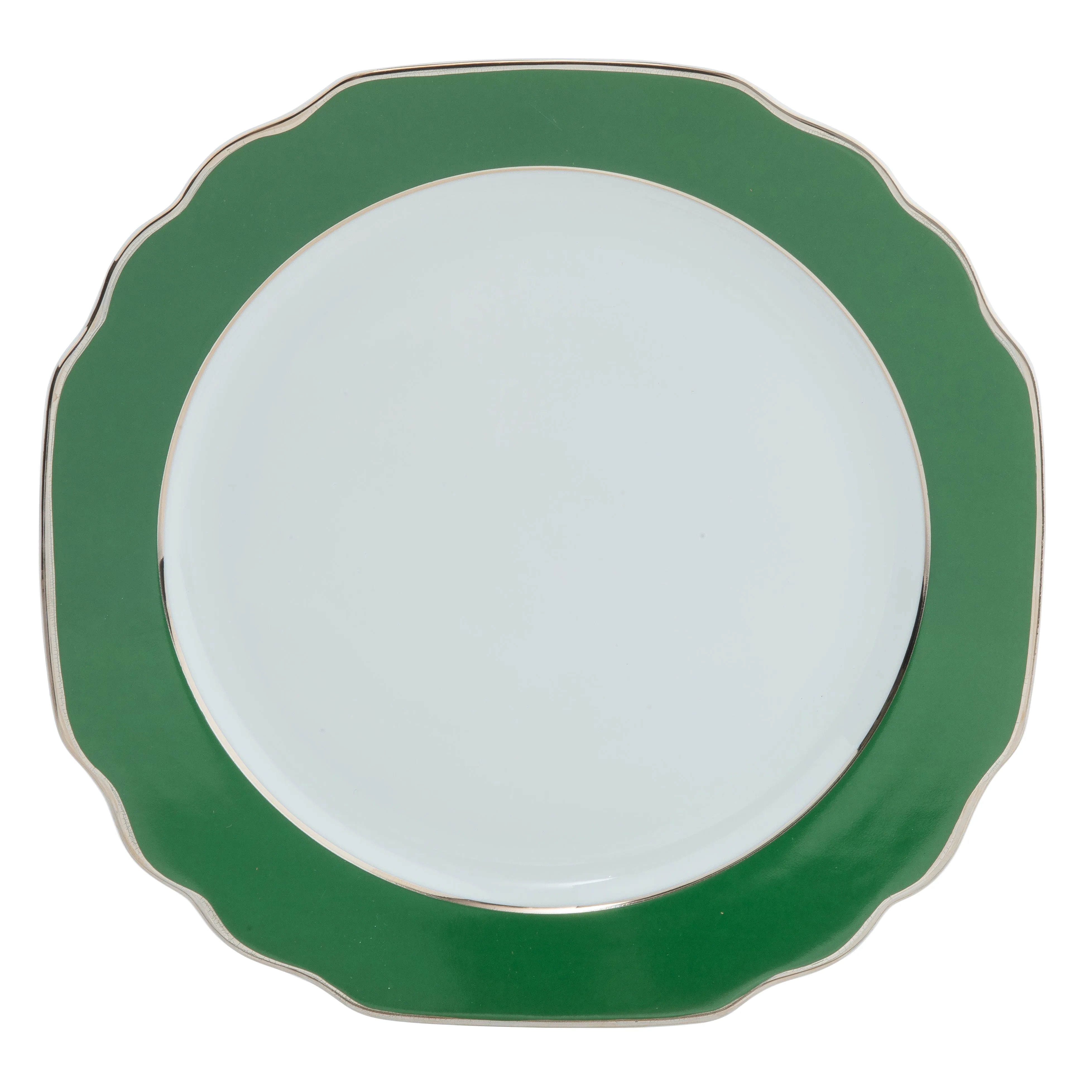 Georgian ColorSheen Emerald Green Charger - Platinum