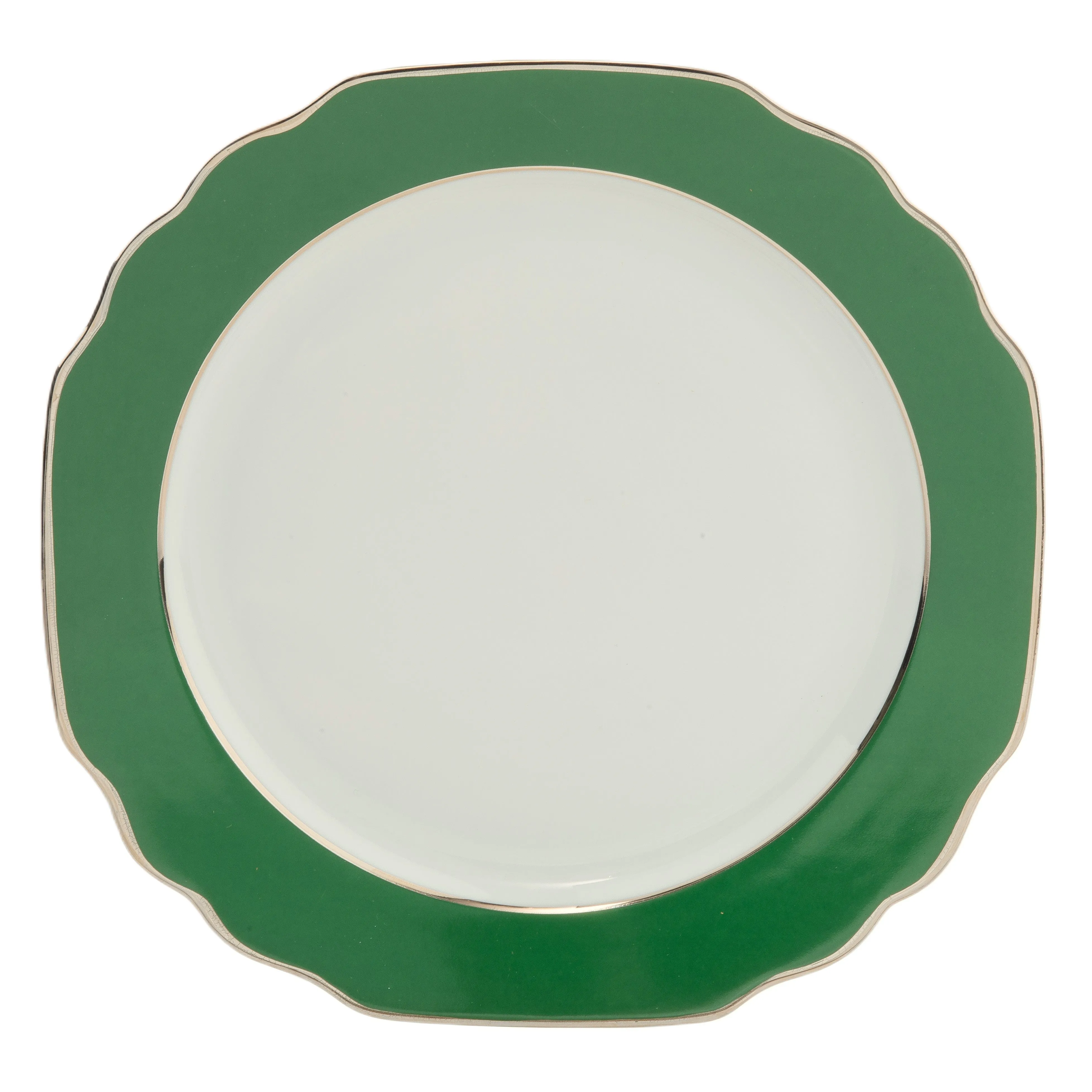 Georgian ColorSheen Emerald Green Charger - Platinum