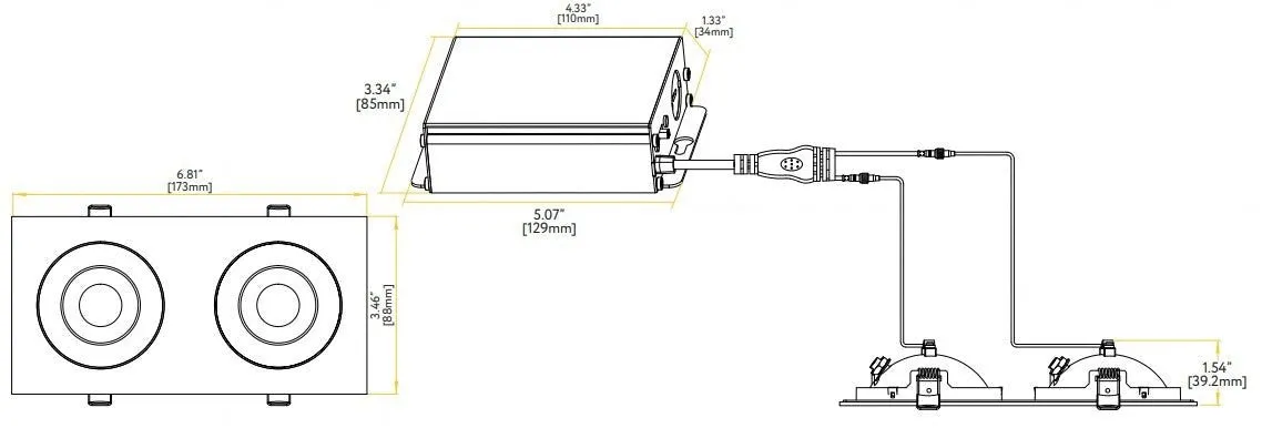 Goodlite Flarion G-00922 3" 15W LED 2 Head Rotating Gimbal Selectable CCT