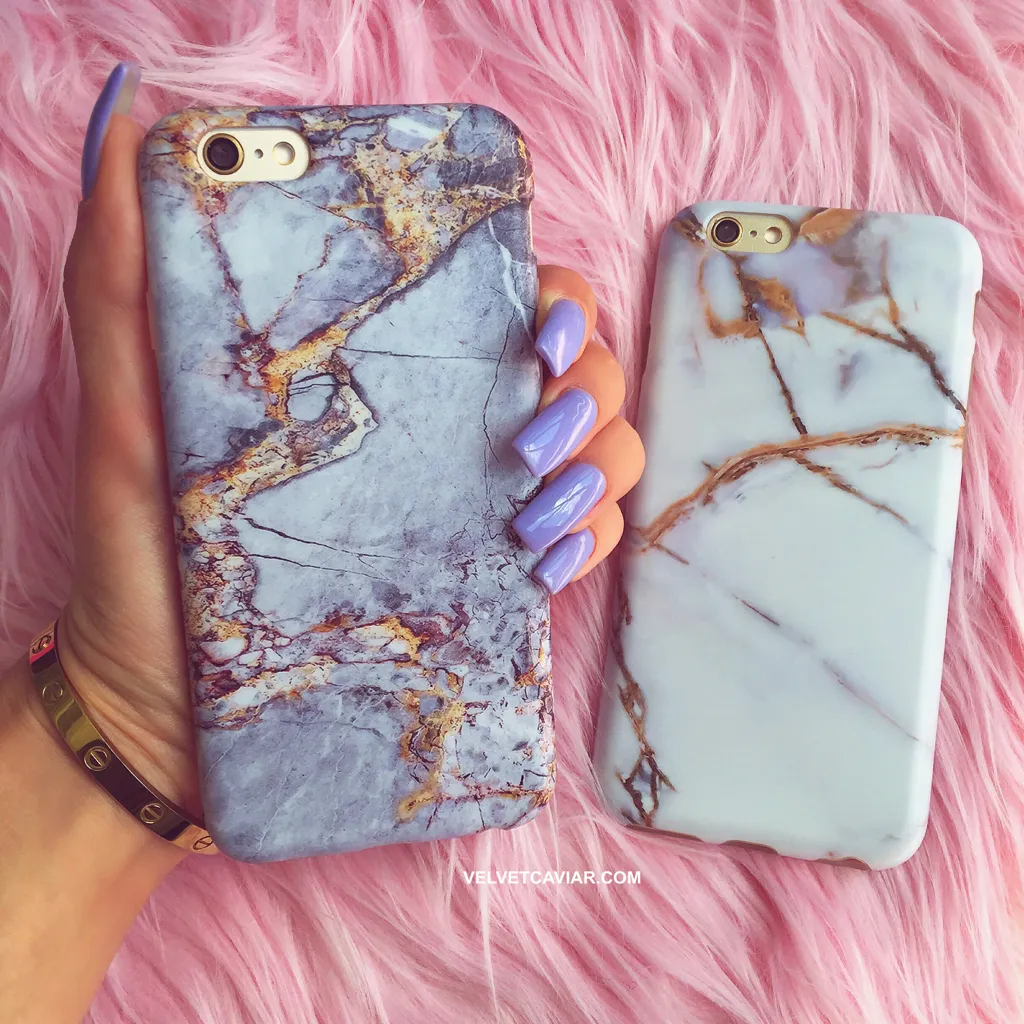 Gray & Gold Marble iPhone Case