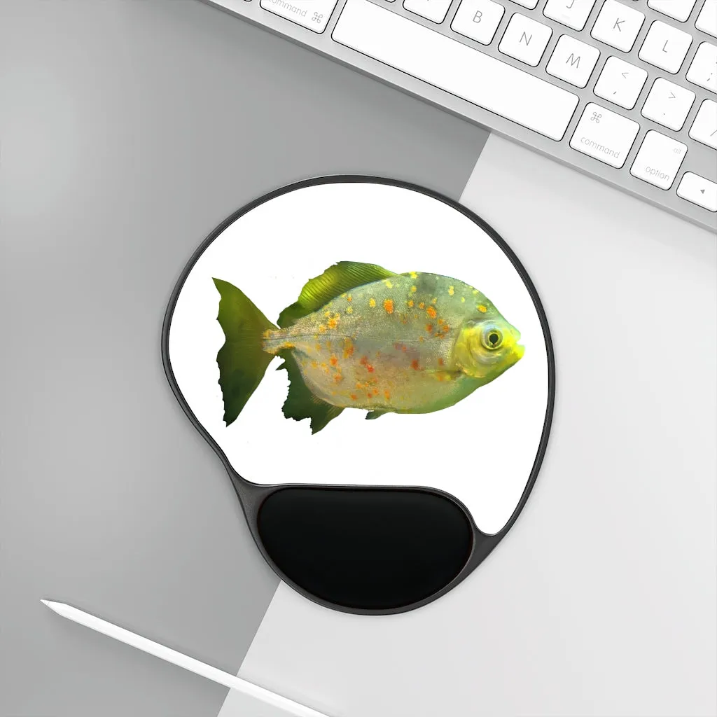 Green Fish with Specs Mouse Pad With Wrist Rest