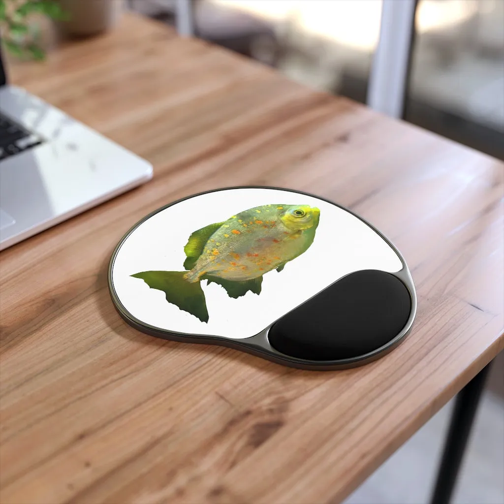 Green Fish with Specs Mouse Pad With Wrist Rest