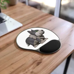 Grey Dog Mouse Pad With Wrist Rest