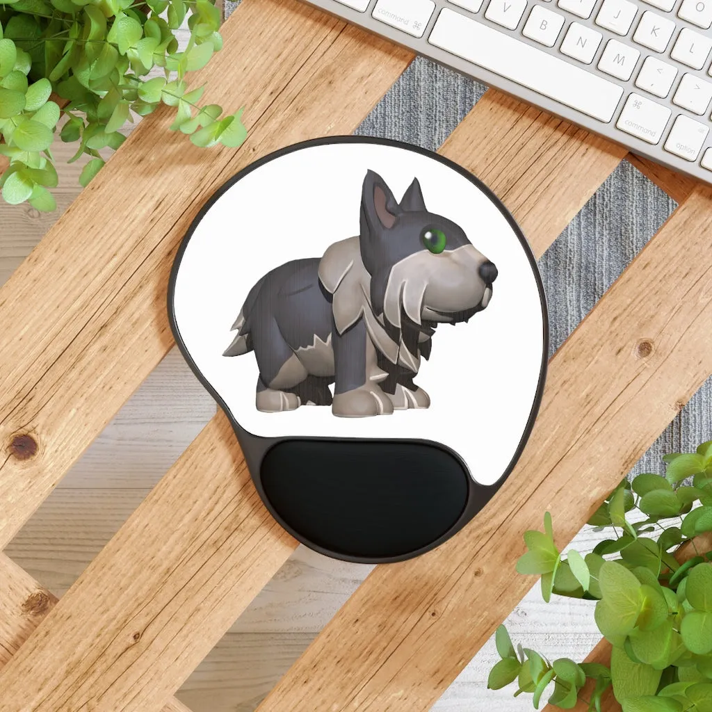 Grey Dog Mouse Pad With Wrist Rest