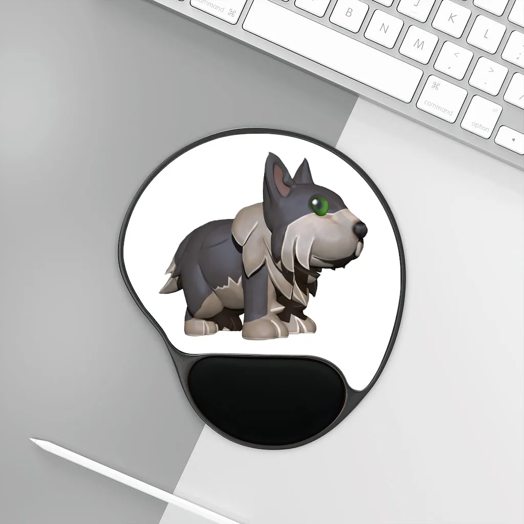 Grey Dog Mouse Pad With Wrist Rest