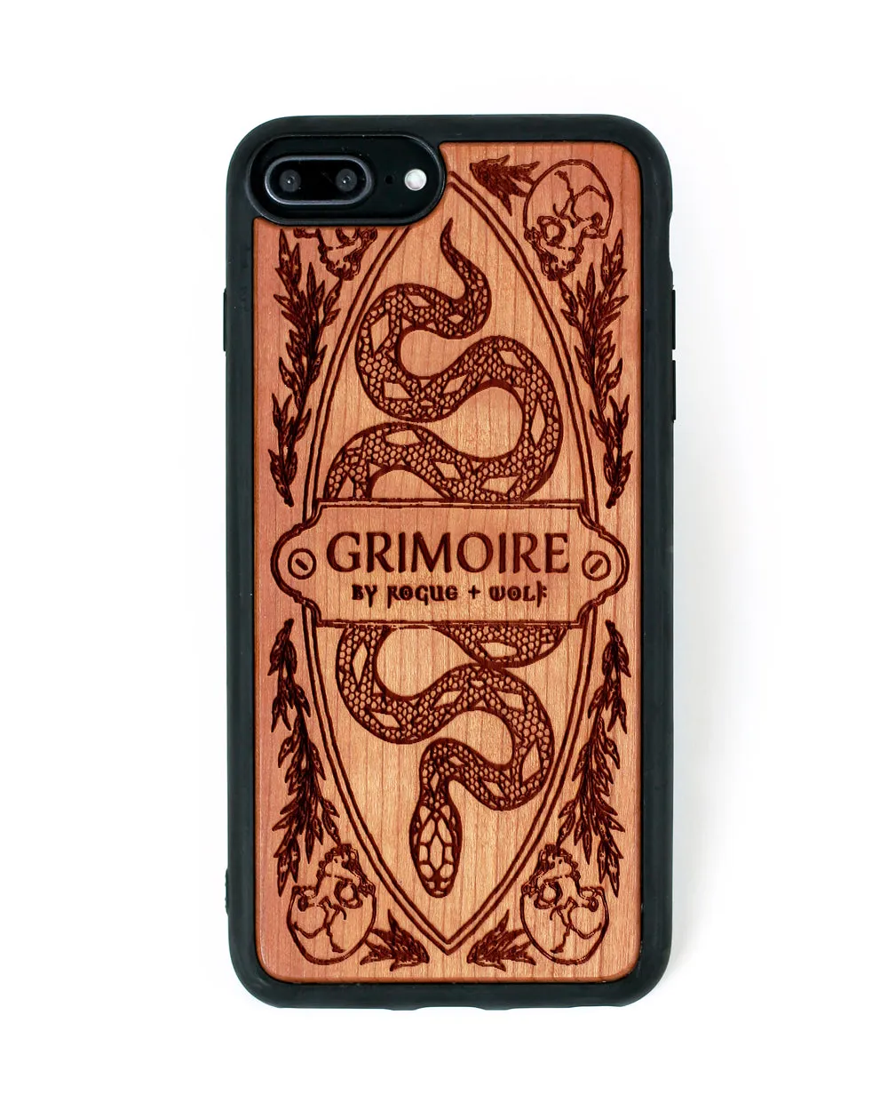 Grimoire - Engraved Cherry Wood Phone Case