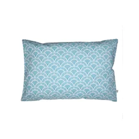 Handprinted Junior Cushion (Kid’s pillow) – Art Deco - Blue