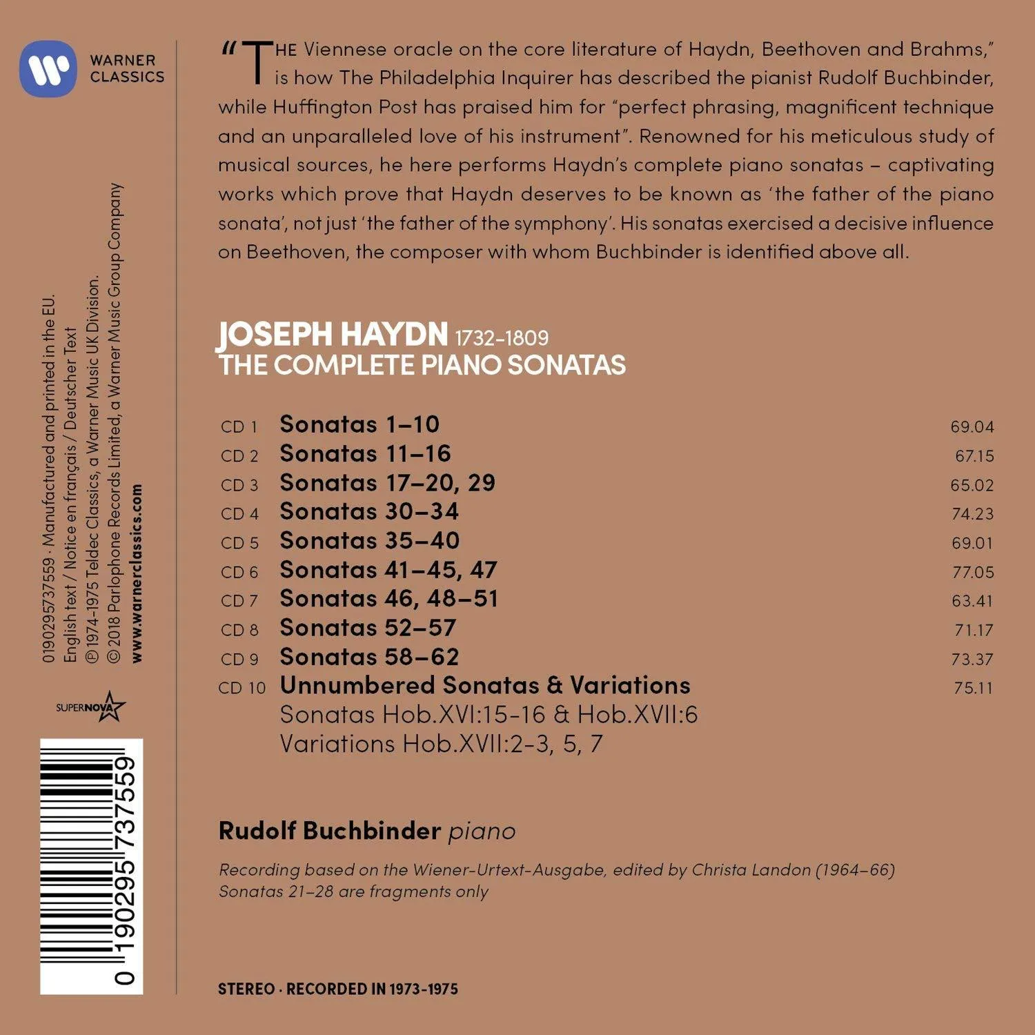 HAYDN: THE COMPLETE PIANO SONATAS - BUCHBINDER (10 CDS)