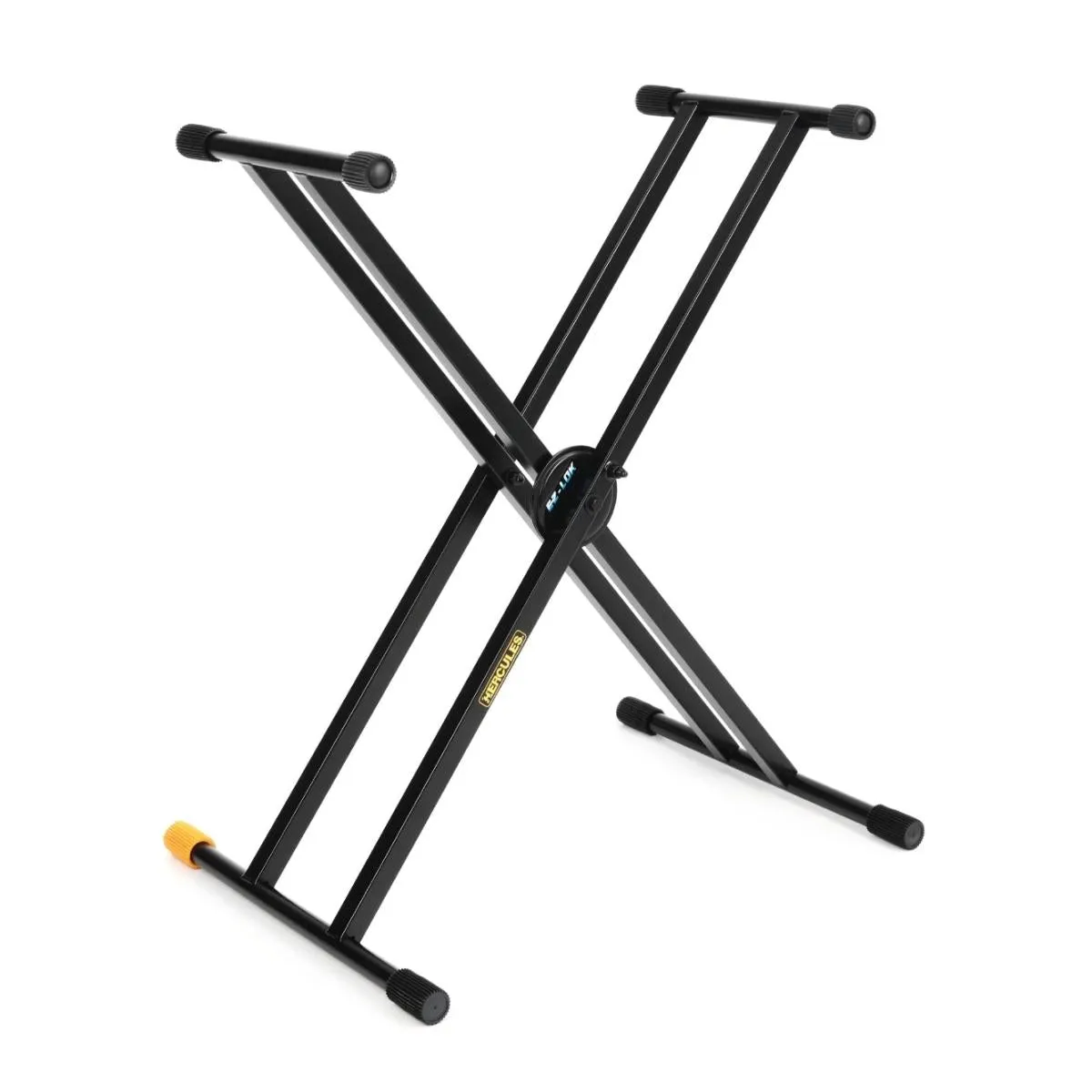 Hercules EZ-LOK System Double X Steel Keyboard Stand with 100kg Weight Capacity, Five Height Adjustments, Rubber Feet & Sleeves | KS120B