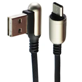 Hoco 4-Ft Braided USB-C to (Right Angle USB-A) Charge/Sync Cable - Gold/Black