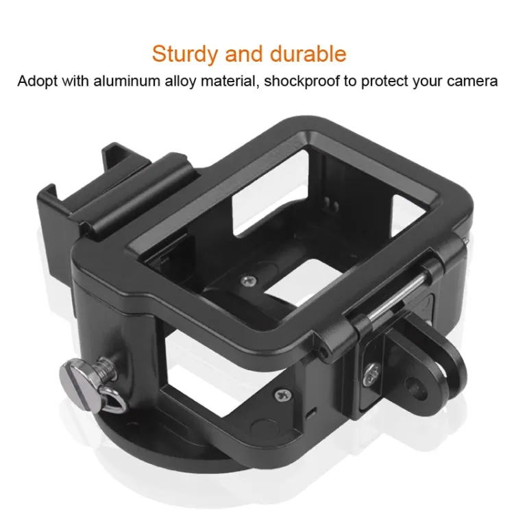 Housing Shell CNC Aluminum Alloy Protective Cage with Insurance Frame & 52mm UV Lens for GoPro HERO7 Black /6 /5 (Blue)