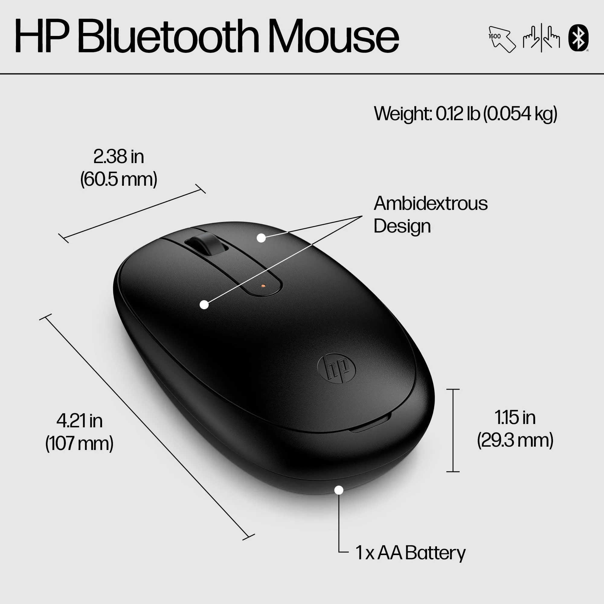 Hp 245 Black Bluetooth Mouse