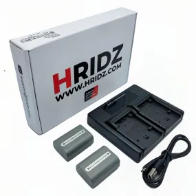 Hridz NP-FP50 Batteries & Dual Charger Set For Sony NP-FP50 DCR-HC85