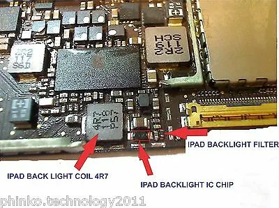 iPad 2 3 4 Backlight ic chip diode   Backlight coil 4r7  Backlight filter