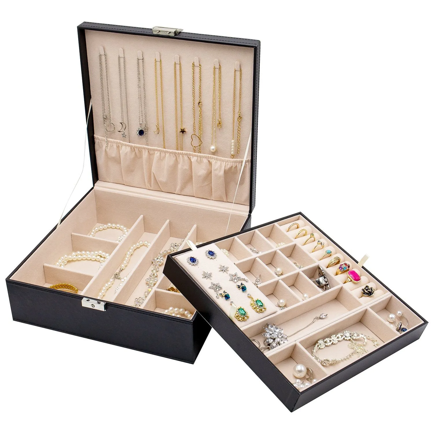 Jewelry Box Storage Case with Two Layers Display | ProCase