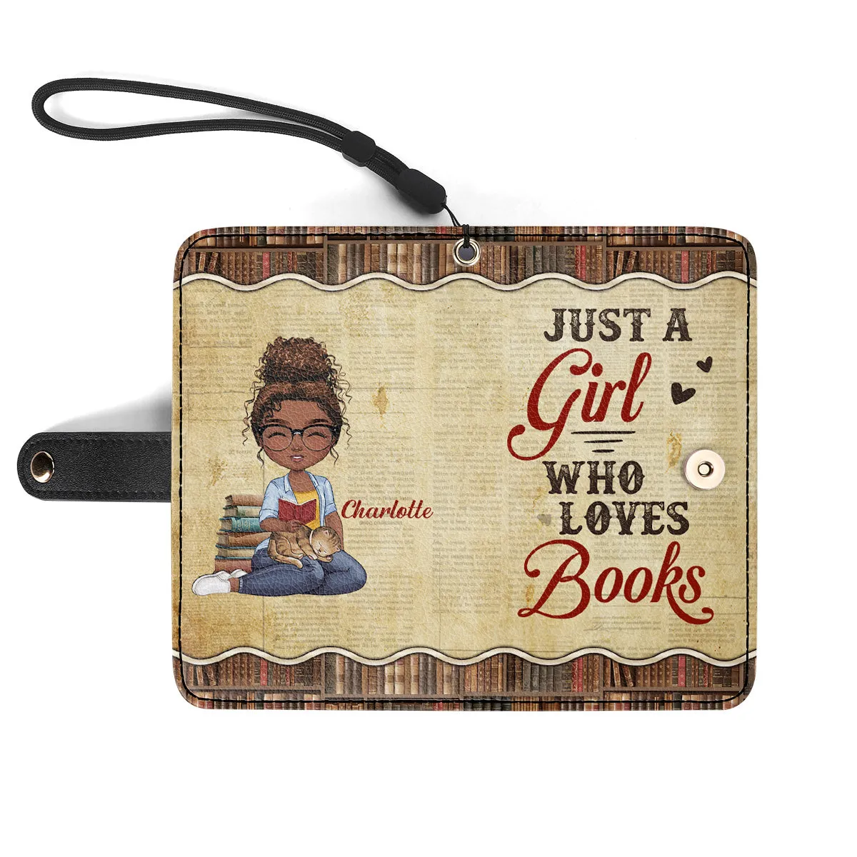 Just A Girl Who Loves Books - Personalized Wallet Case SBWACLTN1279L