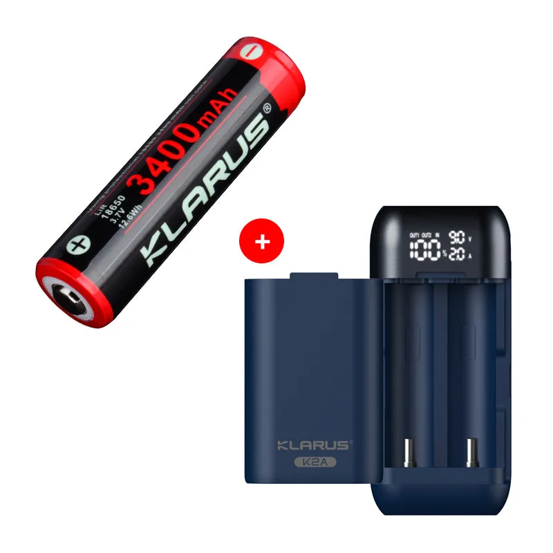 KLARUS 18GT-34GT High Performance Rechargeable 3400mAh Lithium Battery