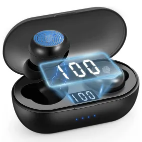 Kratos Buds Plus Wireless in- Earbud Headphones, Bluetooth v5.3, Touch Control Headphones, HiFi Stereo, 12H Playtime with LED Display Charging Case