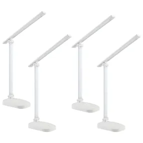 Kuber Industries Folding Mobile Phone Stand Lamp|White Light USB Plug-in|Led Table Lamp-Pack of 4 (White)