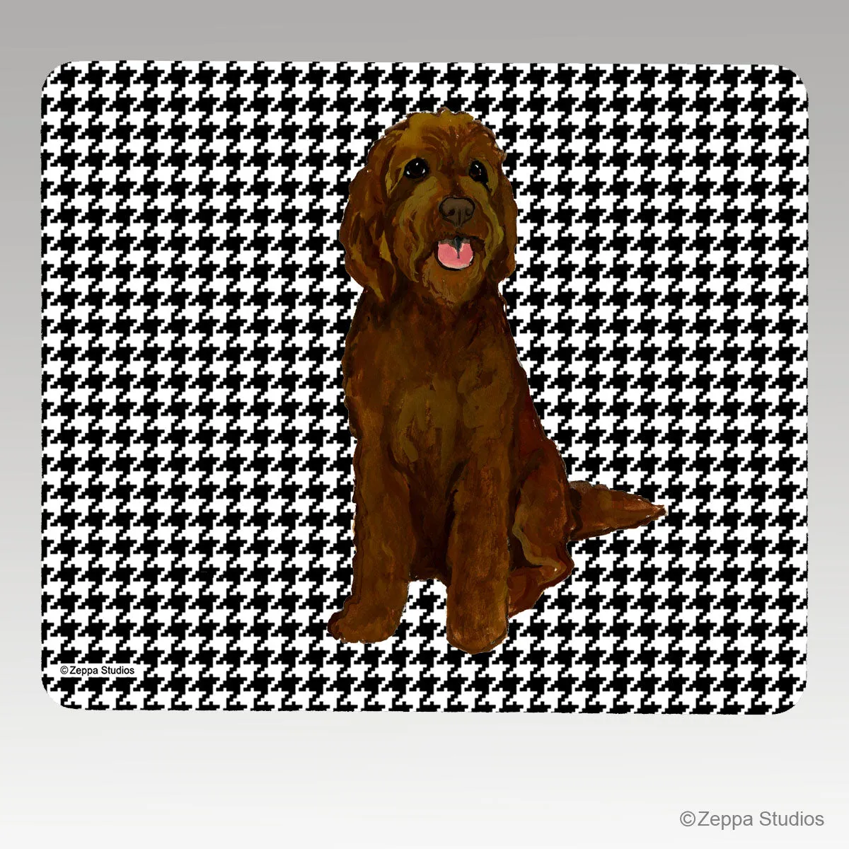 Labradoodle & Golden Doodle Houndstooth Mouse Pad