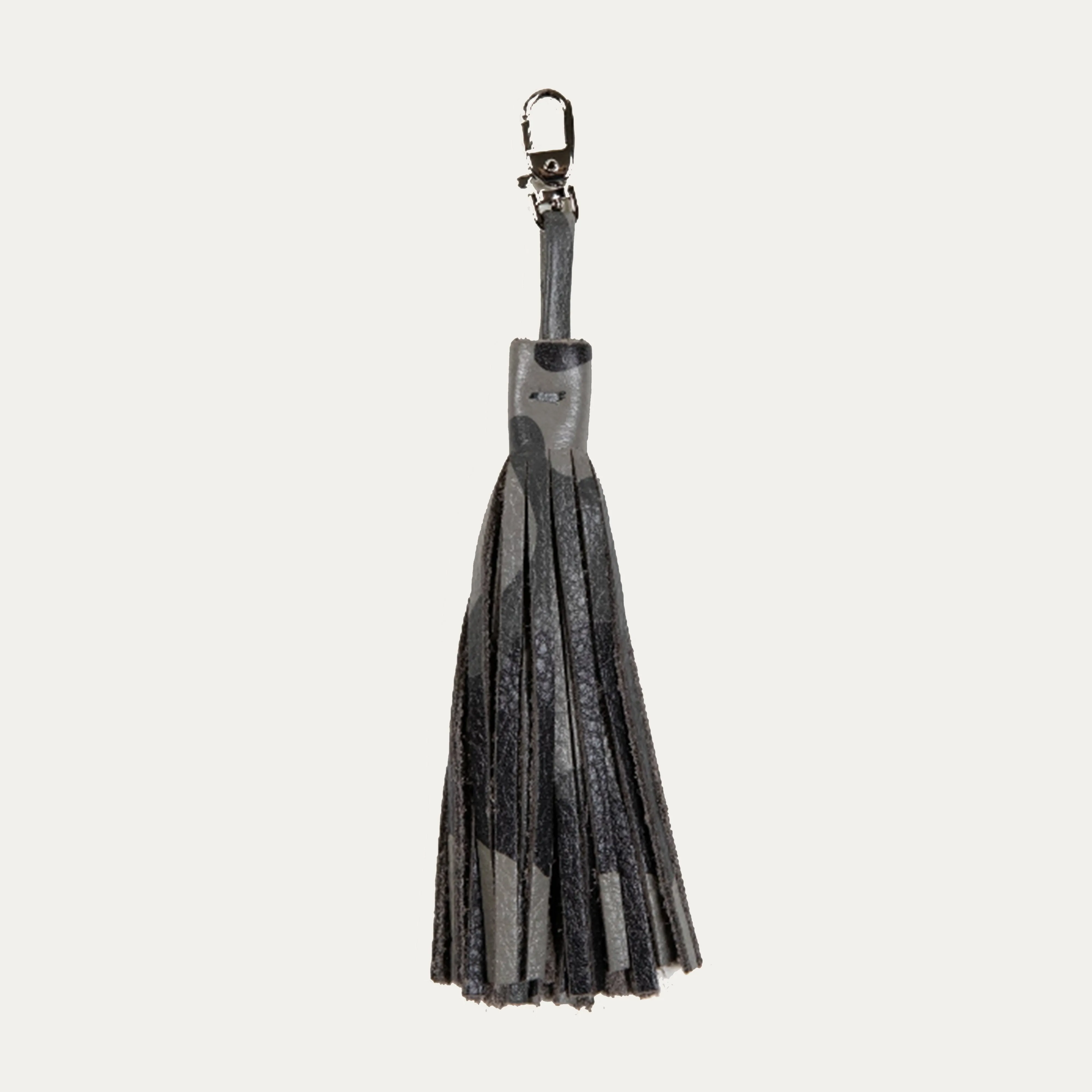 Leather Fringe Tassle | Camo with Silver Hardware