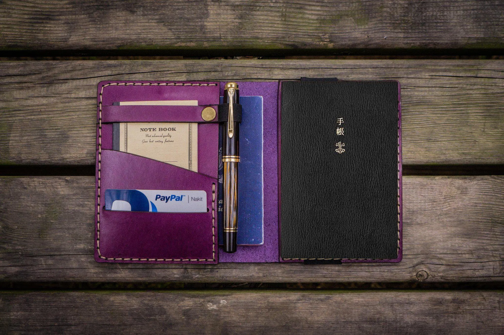 Leather Hobonichi Techo (A6) Planner Cover - Purple