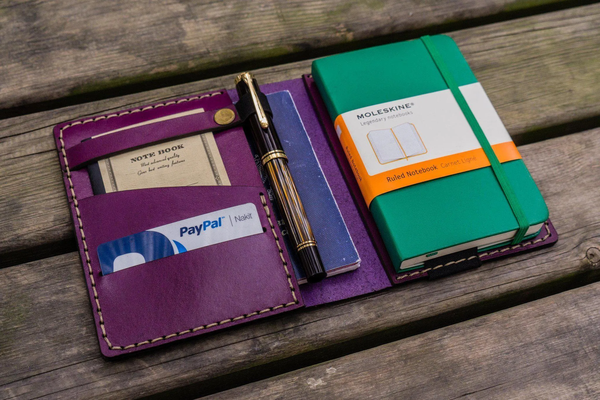 Leather Hobonichi Techo (A6) Planner Cover - Purple