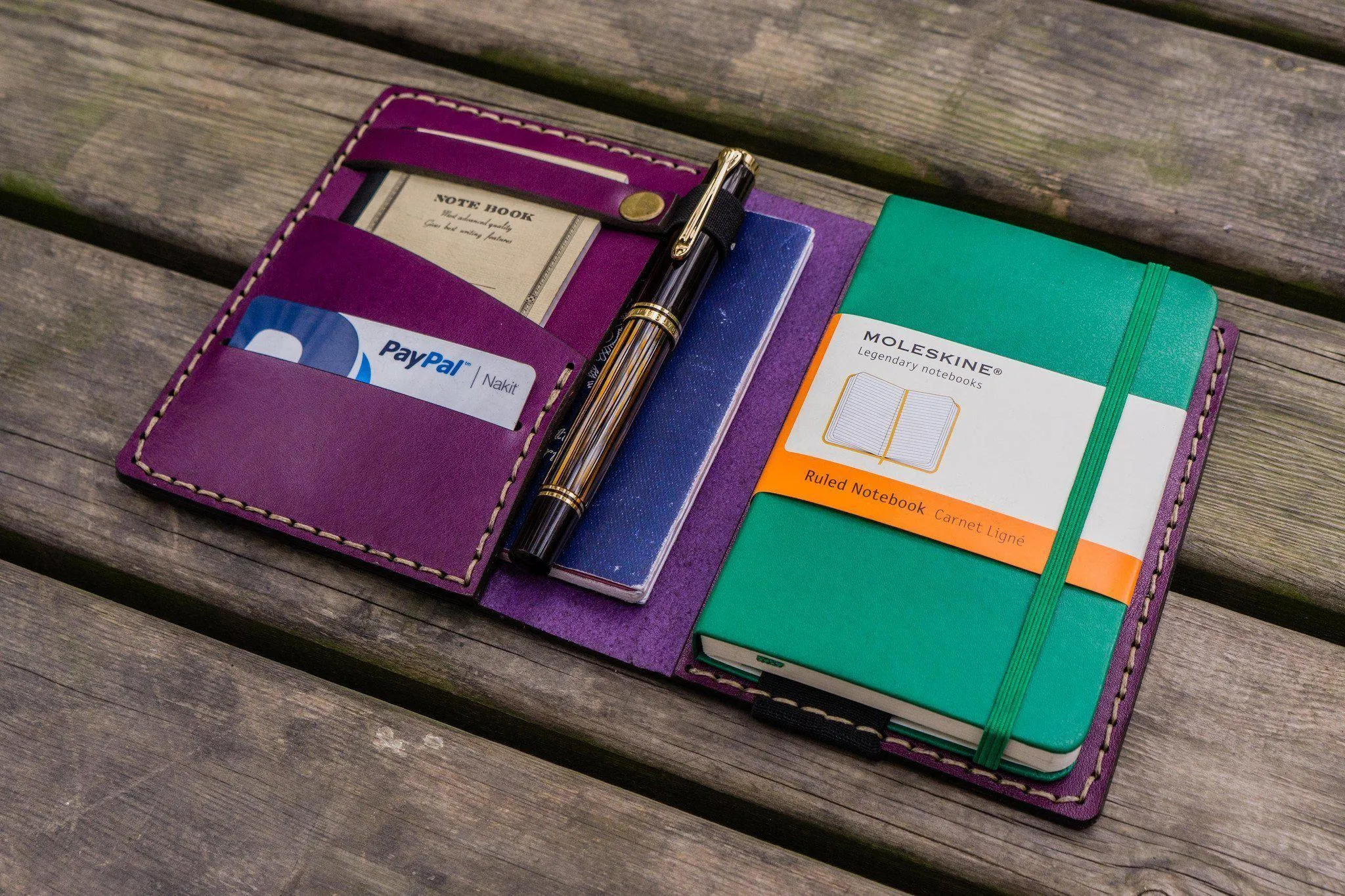 Leather Hobonichi Techo (A6) Planner Cover - Purple