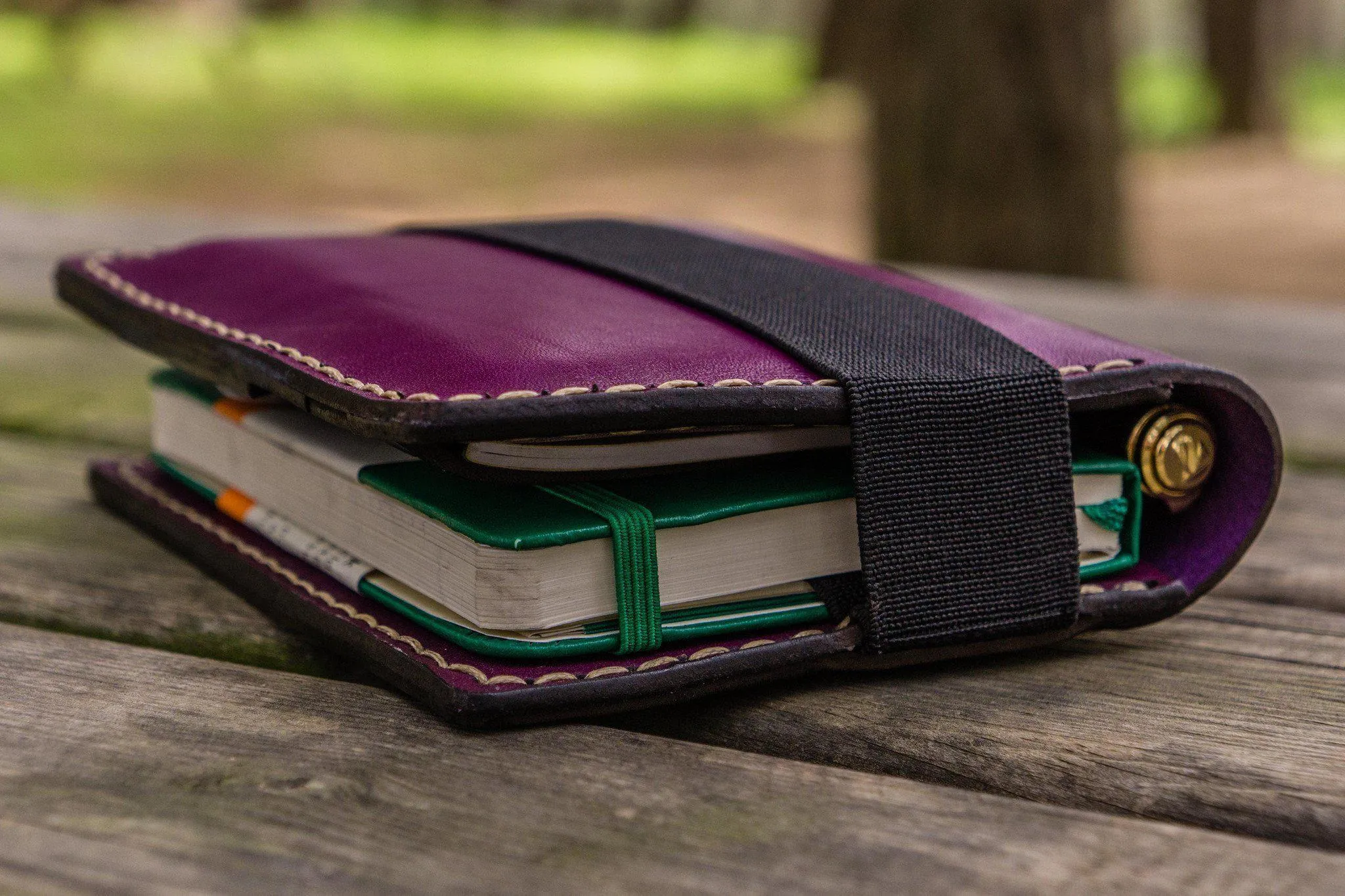 Leather Hobonichi Techo (A6) Planner Cover - Purple