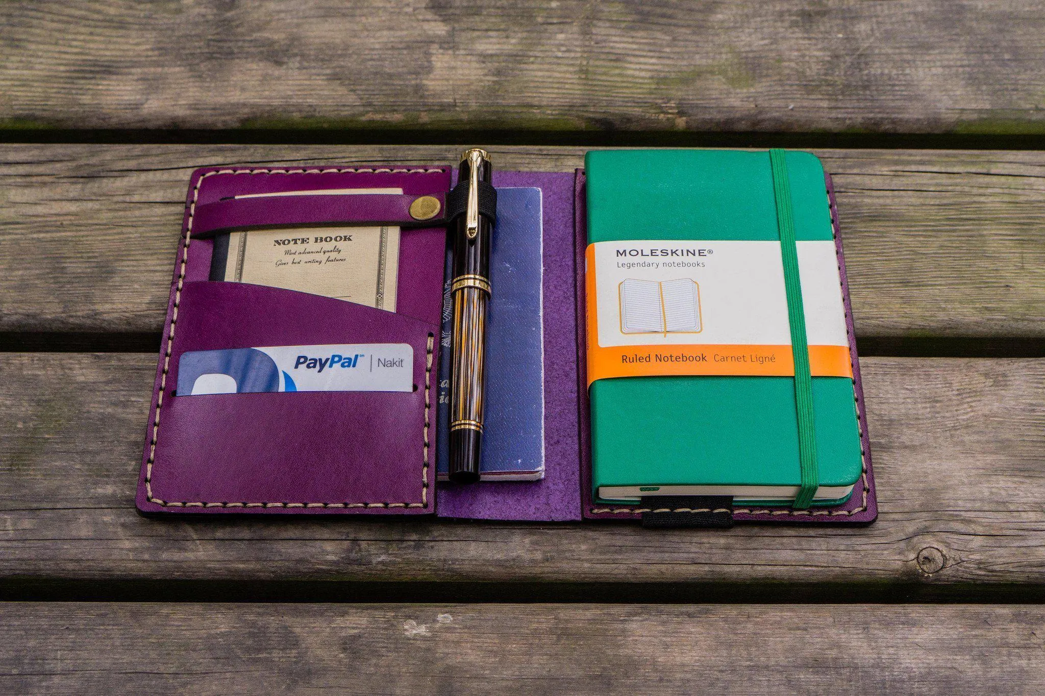 Leather Hobonichi Techo (A6) Planner Cover - Purple