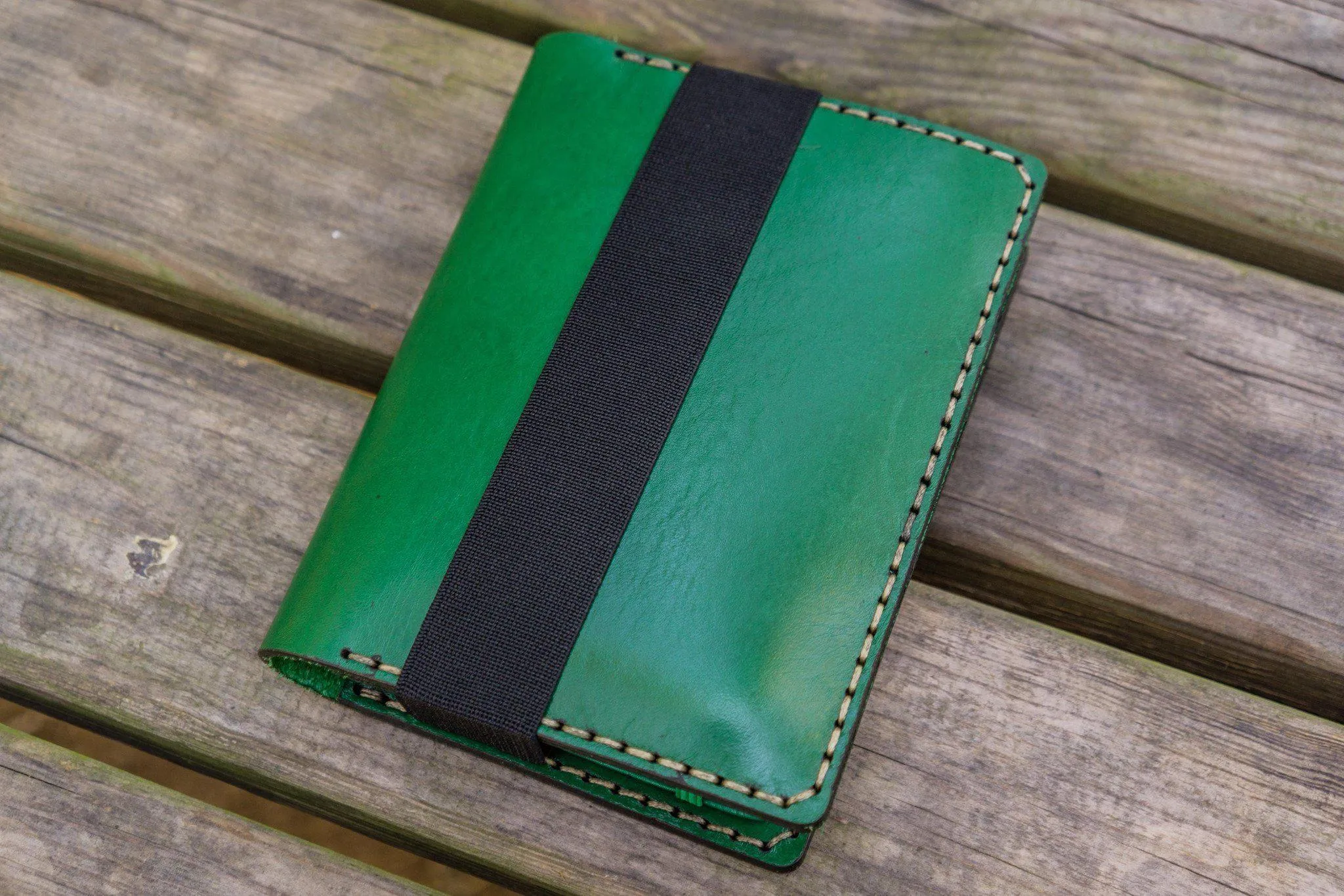 Leather Rhodia A6 Notebook Cover - Green