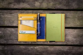 Leather Rhodia A6 Notebook Cover - Yellow