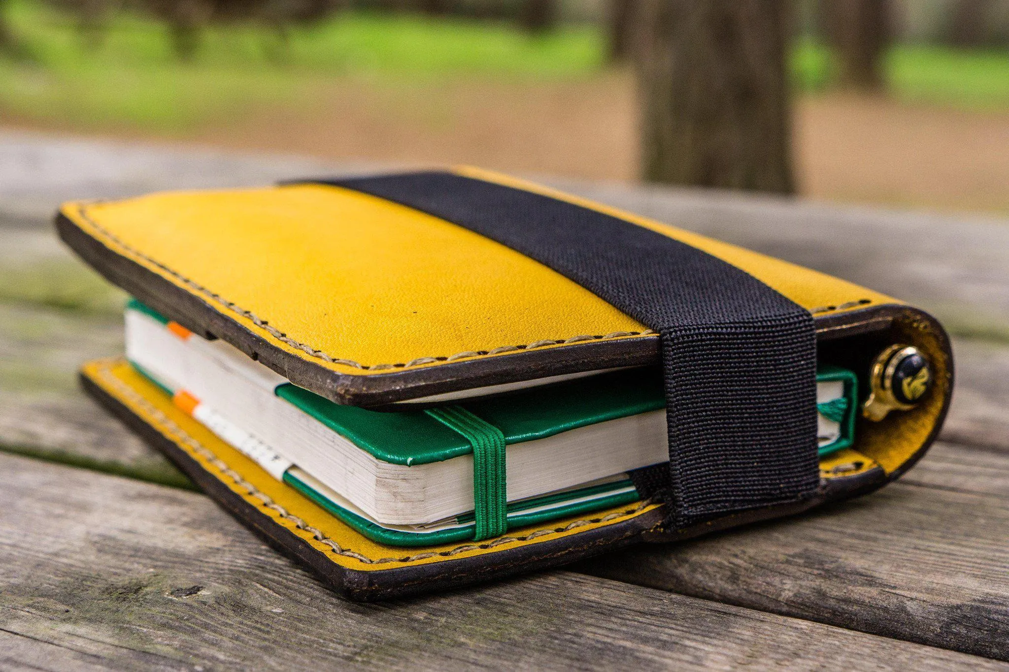 Leather Rhodia A6 Notebook Cover - Yellow