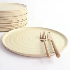 Light Yellow Dinner Plate Stone Series By Habulous Ceramics