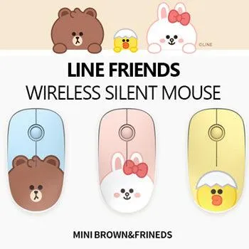 LINEFRIENDS Multi Pairing Wireless Silent Mouse★Noiseless Button/ Slim Design