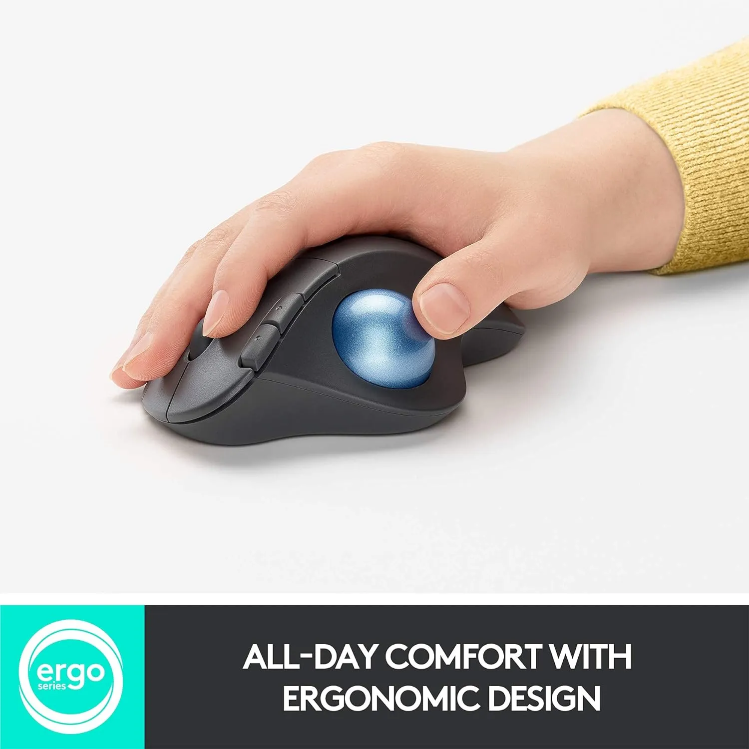 Logitech Ergo M575 Wireless Trackball Mouse with Optical and Precision Tracking | Ergonomic Design | Maximum Comfort