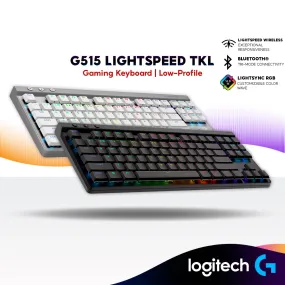 Logitech G515 LIGHTSPEED TKL Low Profile Wireless Gaming Keyboard, LIGHTSYNC RGB, Thin Tenkeyless Design, PBT Keycaps