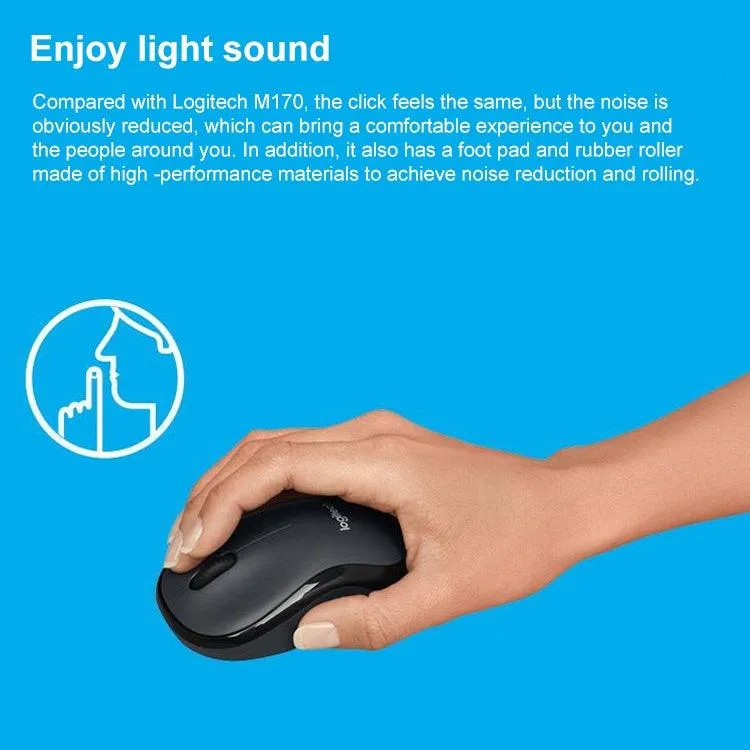 Logitech M220 Silent 1200DPI Ergonomic Wireless Mouse with 2.4GHz Connectivity