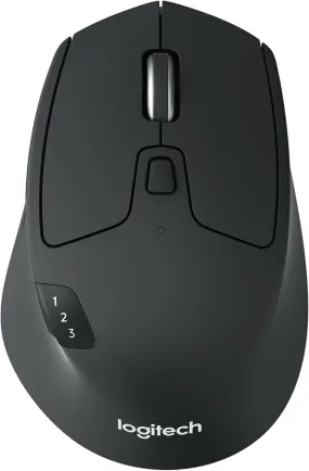 Logitech M720 Triathlon Multi-Device Wireless Mouse, Bluetooth, USB Unifying Receiver, 1000 DPI, 6 Programmable Buttons, 2-Year Battery, Compatible with Laptop, PC, Mac, iPadOS - Grey