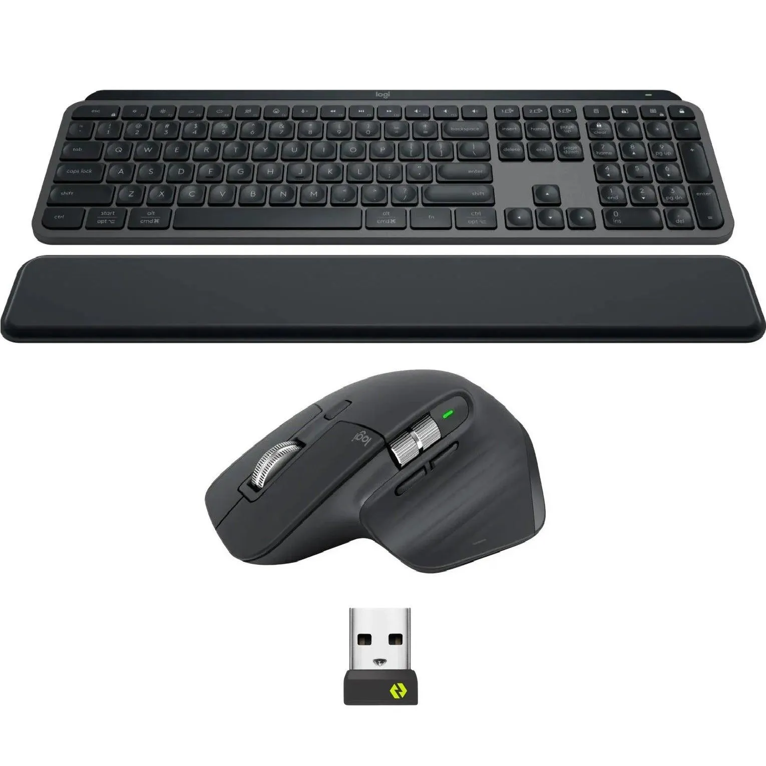 Logitech MX Keys S Bluetooth Combo Master 3S   Mouse   Keyboard   Palm Rest Graphite Set